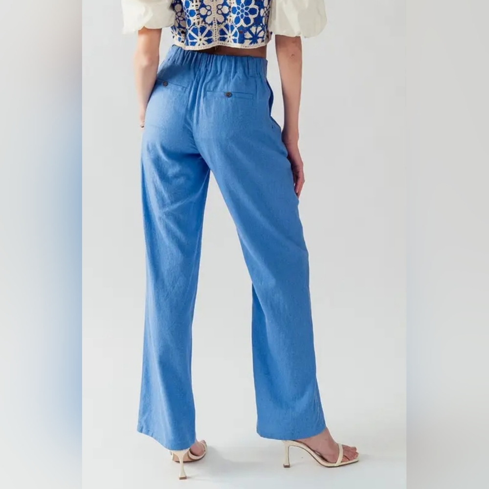 #50 🛑25 M, L  Boho Linen Blend Pull On Pants - Picture 3 of 7